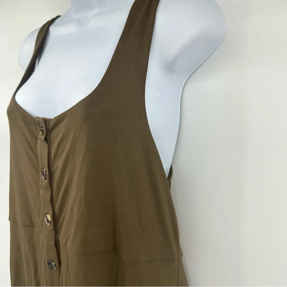 Good American Good Touch Button Front Midi Tank Dress Size 5 = US 2XL - Picture 10 of 15